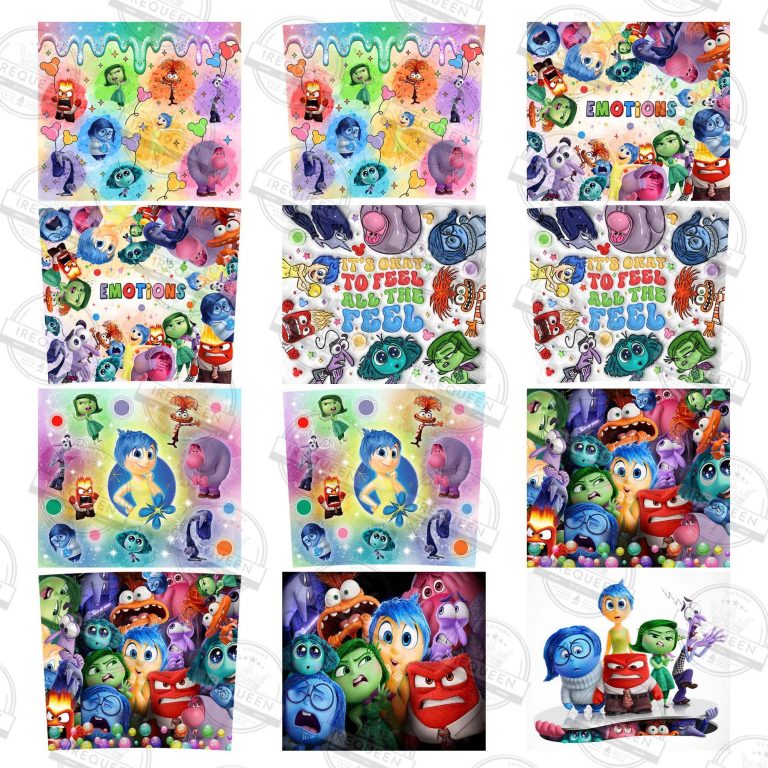 10+ It’s Okay To Feel All The Feels Tumbler Wrap Bundle, Friends 20oz Skinny Tumbler, Emotions Cartoon Coffee Tumbler Wrap Png, Digital File