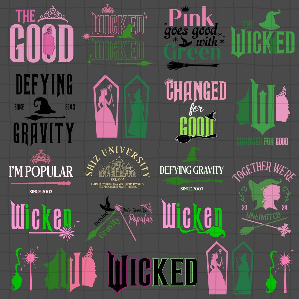 Wicked Movie Svg Bundle, I Have Been Wicked Change For Good Svg, Wicked Vintage Emblem Svg, Digital Download