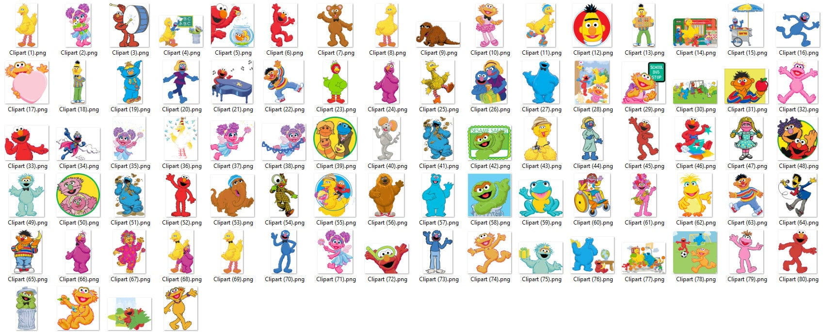 Sesame Street clipart, sublimation png Bundle, Red Monster png clipart, Friends Monster png, clipart bundle