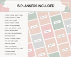 Ultimate Planner Bundle for Adults, Printable ADHD Productivity Workbook, Daily Yearly Life Everything Organizer Household Binder Templates