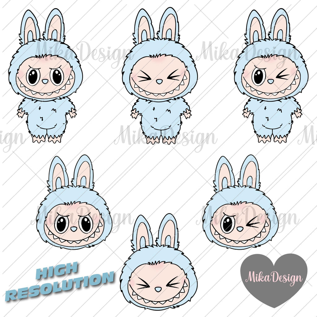 Kawaii Monsters Cliparts, Labubu SVG, Monster Tshirt Design, Labubuu Sublimation, Monster Characters