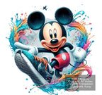 12 PNG Mickey Mouse Splash and Watercolor Digital design PNG file for sublimation – High Resolution -Instant Digital PNG Download