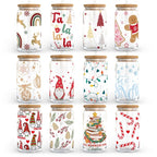 80 Christmas Glass CanBundle Svg | Christmas 16Oz Libbey Glass Can Wrap | Svg Files for Cricut & Silhouette Cameo | Christmas Glassware