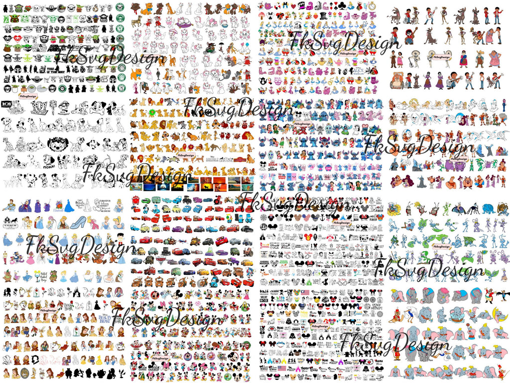 80000 Mega Svg Bundle, Svg File For Cricut, Files Cricut Silhouette, Mickey Svg Bundle, Frozen, Moana, Ariel, Elsa, Stitch, Toy Story, Pooh