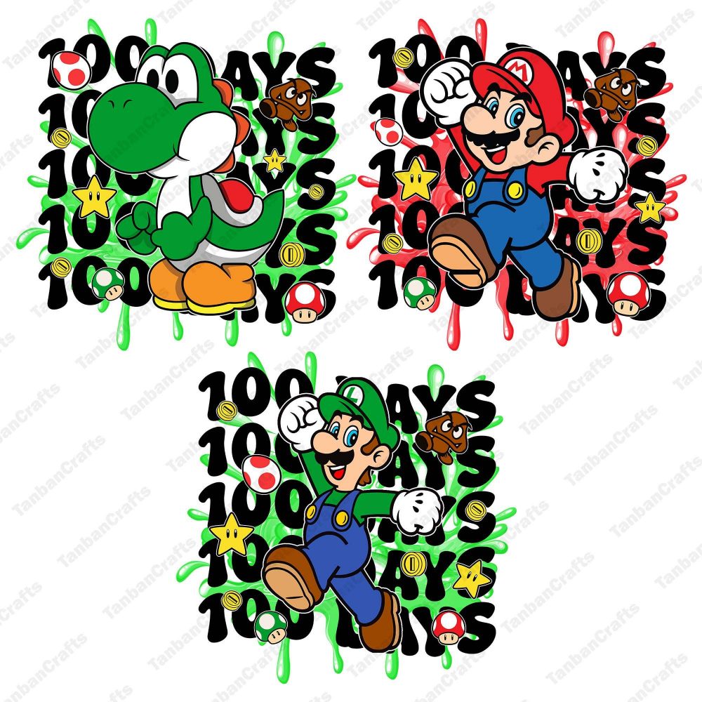 Bundle 100 Days Of School Cartoon PNG, Happy 100 Days Png, Gift For Kid Png, Bundle Super 100 Days Png, School Png, Cartoon 100 Days Png