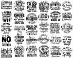 50 Sarcastic SVG Bundle, Funny SVG bundle, Sarcasm SVG bundle, Sassy Svg quotes shirts, Funny mom gift, Funny mom Png, Silhouette, Cricut