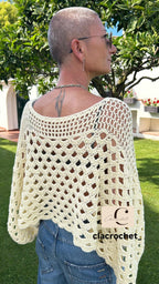 PDF Pattern SUNNY TOP crochet top, crochet sweater, crochet blouse, crochet openwork sweater, crochet women’s sweater