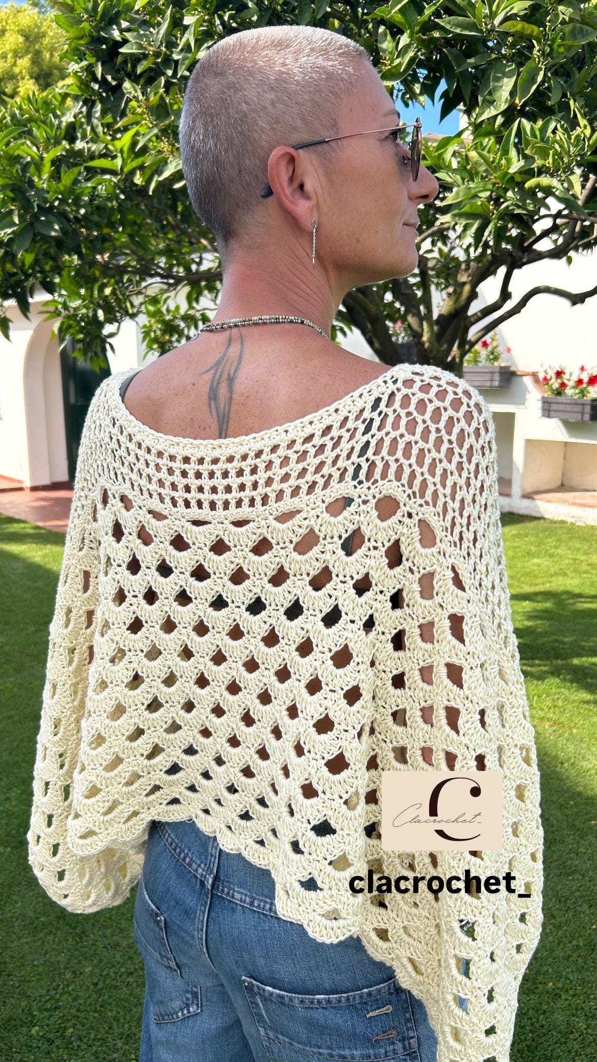 PDF Pattern SUNNY TOP crochet top, crochet sweater, crochet blouse, crochet openwork sweater, crochet women’s sweater