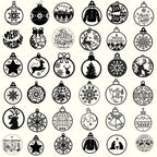 90 + Christmas Ornaments Svg, Merry Christmas Svg, Round Ornaments Svg, Christmas 2024 Svg, Round Christmas Svg, Christmas Svg Bundle