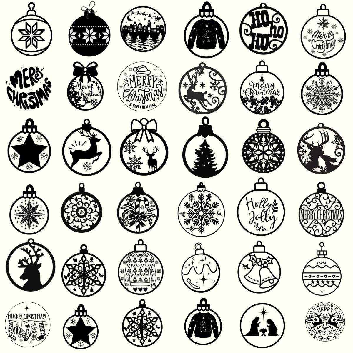 90 + Christmas Ornaments Svg, Merry Christmas Svg, Round Ornaments Svg, Christmas 2024 Svg, Round Christmas Svg, Christmas Svg Bundle