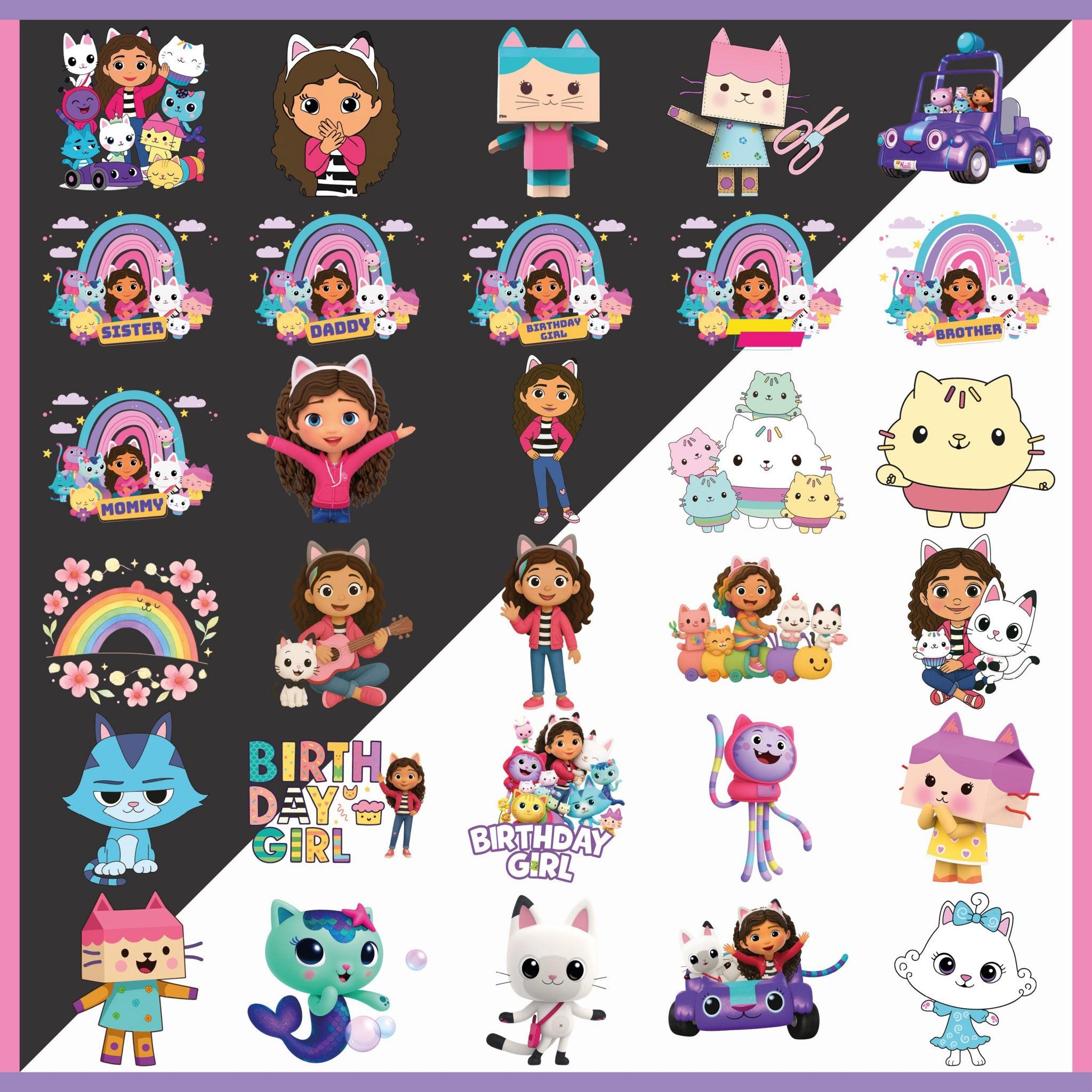 Gabby’s Dollhouse Birthday Clipart Bundle – 55 PNG, Gabby Dollhouse PNG, Gabby clipart Art, Gabby Dollhouse Shirt Png, Tumbler Dollhouse,