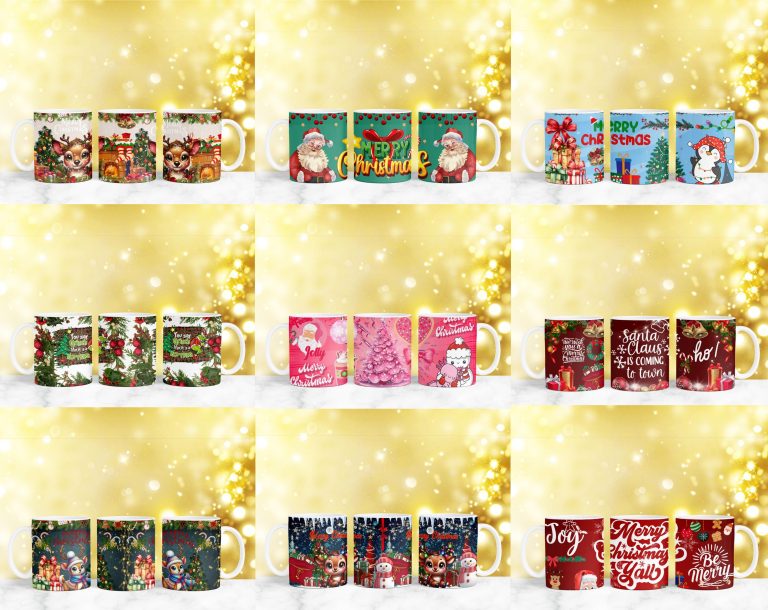 150+ Christmas Mug Wrap, Santa Claus Mug Wrap, Christmas Gnome Mug Wrap, 11oz & 15oz Xmas Mug, Winter Holiday Mug Wrap, Xmas Sublimation PNG