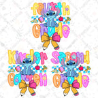 Preppy Pre-K To 4th Grade, Cartoon Pastel Bow Png, Cartoon First Day Of School Design, Blue Alien Back To School PNG Bundle, Cute School PNG