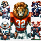 32 Team American Football Tumbler PNG Sublimation Designs, Football Mascot 20oz Skinny Tumbler Wrap PNG, Football Png Digital Download