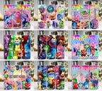 Pack 20 Cartoon Characters 20 oz Skinny Tumbler Png, Cartoon Emotions 20oz Tumbler Png, Cartoon 20oz Tumbler Wrap, Mental Health Tumbler