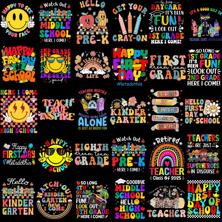 100+ Back to School Bundle PNG, Kindergarten, First Day Of School, School Png, Retro PNG, First/Second/Third Grade Design, School Bundle Png