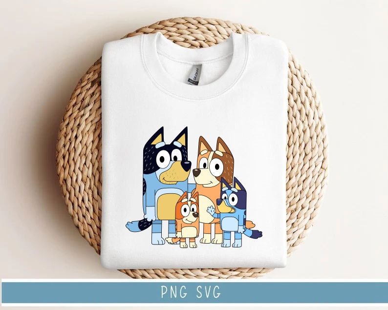 Blue Dog and Friends Svg,Easy to use,Cartoon Characters Cliparts,Layered Svg by colors,Transparent Png,Cut files for Cricut,Blue Dog Birthda