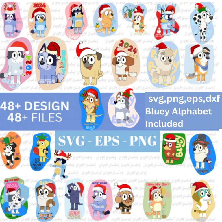 Mega Blue Dog Svg Bundle, Blue Dog Birthday Bundle Blue Dog Family Png Files, Png For Shirts, Birthday Png, Clipart png, Digital Download
