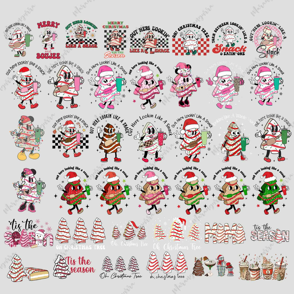 130+ PNG SVG Tree Cake Christmas Bundle, Christmas Tree Cake Sublimation Bundle, Tis The Season Png, Winter Holiday Snack Png, Coquette Png