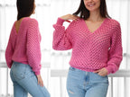 Crochet pattern- MILLIE Crochet sweater pattern PDF- Women crochet top pattern- 2 panels Crochet pullover sweater-Easy Granny sweater-XS-3XL