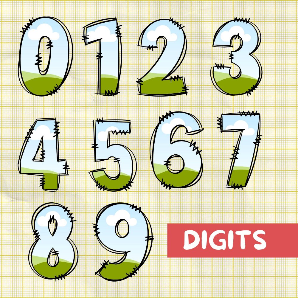 Canva Frame Doodle Alphabet UPPERCASE and Numbers, Editable Canva Letters template Custom Fill Pattern Digital Downloads