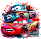 12 PNG Lightning McQueen Cars Splash and Watercolor Digital design PNG file for sublimation – High Resolution -Instant Digital PNG Download