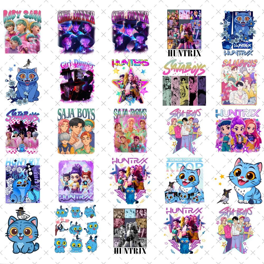 60+Saja Boys Boy Band Png Bundle, Girl Dinner Png, Kpop Demon Inspired Movie Png, Demon Hunters png, Kpop Shirt Sublimation Designs