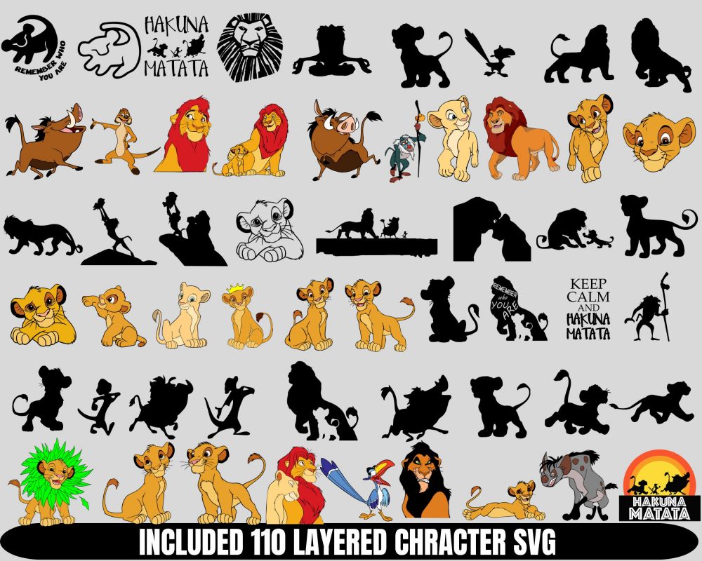 Digital Lion King Clipart Png, Lion King Digital Paper, Lion King SVG, 1300 High Quality File, Amazingly cute Simba and Pumbaa Printable png