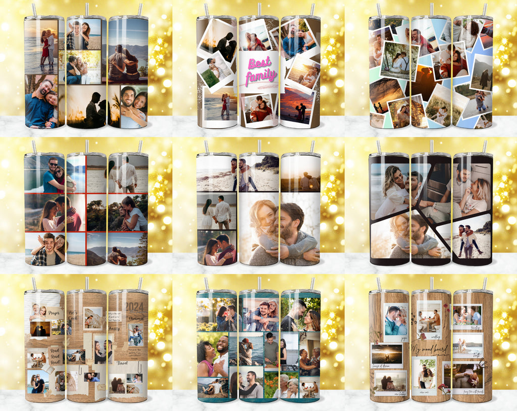 850 + Add Your Own Photo Tumbler Wrap Designs, Photo Tumbler Wrap, Canva Add Your Own Photo PNG, Collage Tumbler, Photo Sublimation Wrap PNG