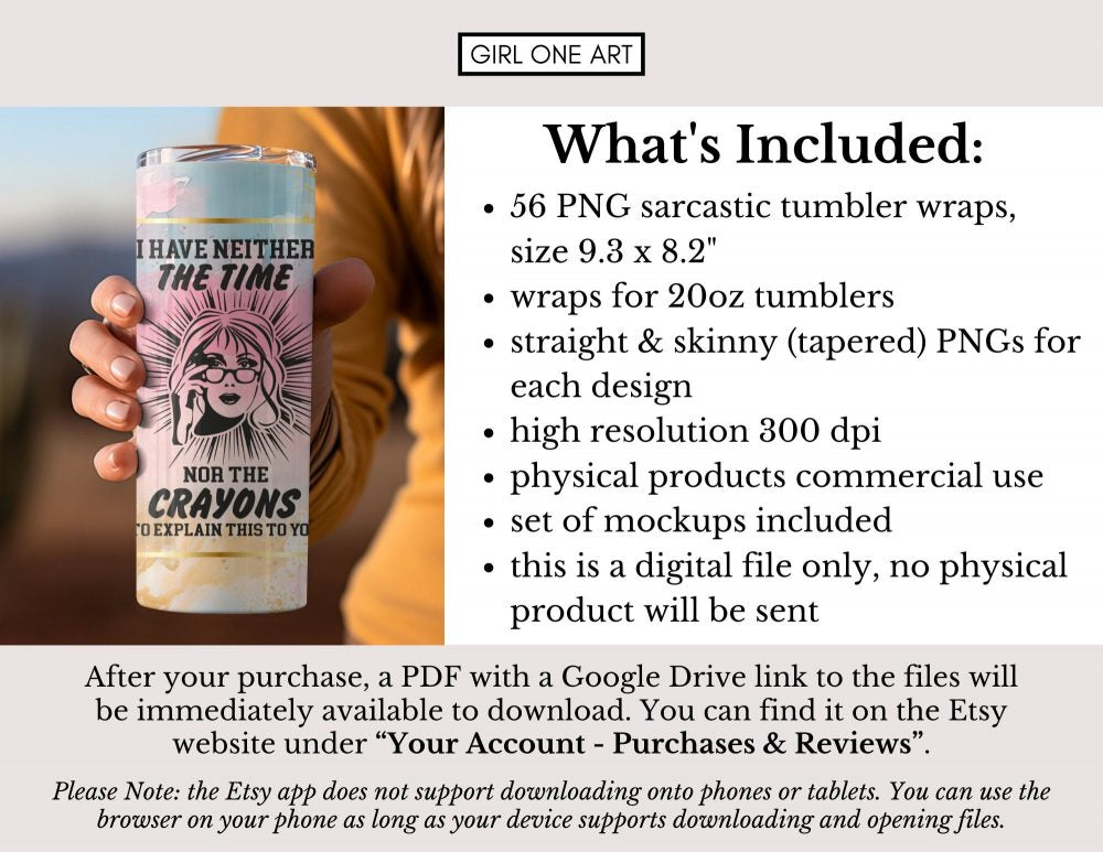 Sarcastic Tumbler Wrap Bundle 20oz Skinny Straight Funny Sayings Sublimation Sassy Quotes Design Digital Download Sarcasm PNG Mom Life