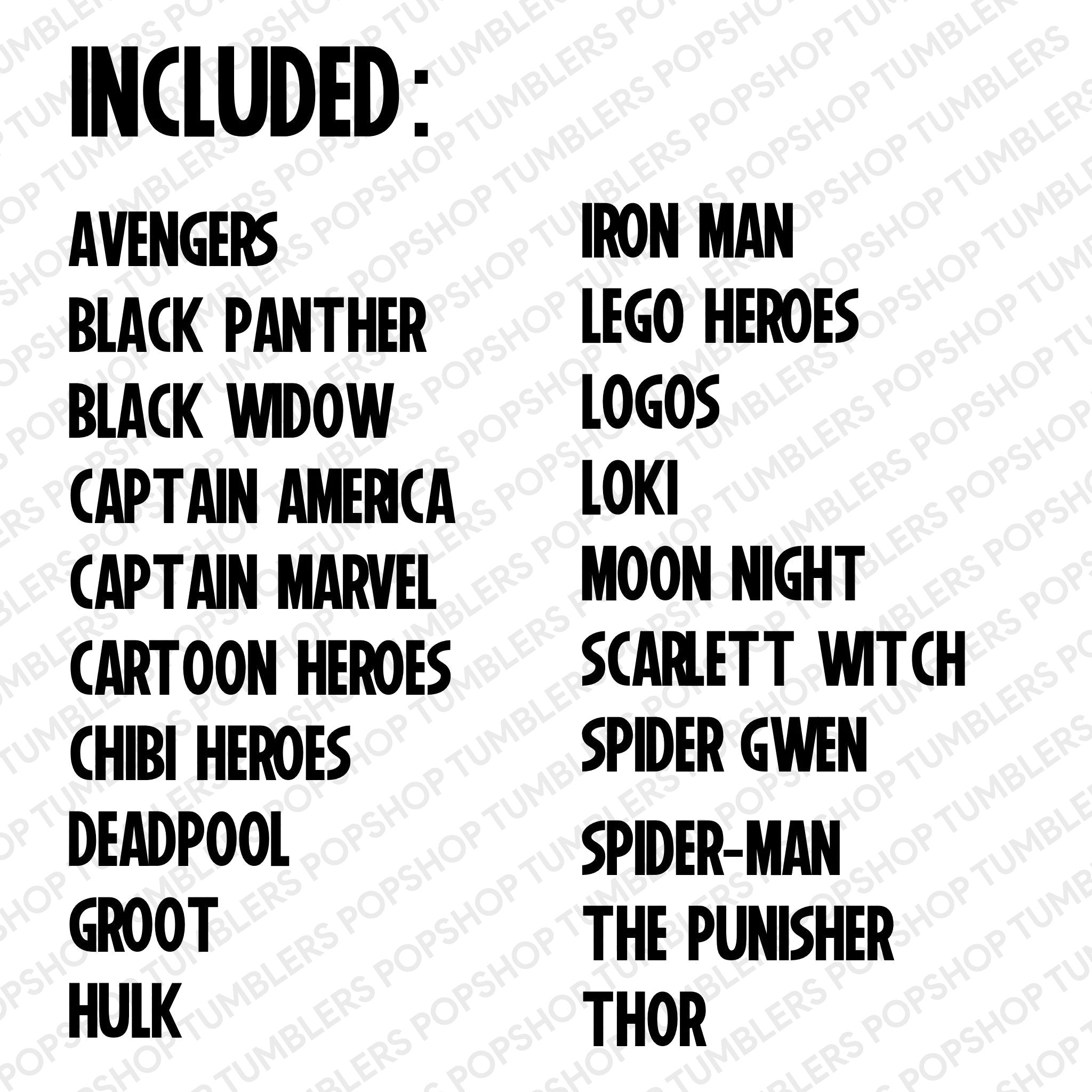 3500+ Mega MARVEL Bundle LAYERED Files, Avangers, IronMan, Thor, Deadpool, Captain America, Spider Man, Superhero PNG SVG Files Cricut Silhouette