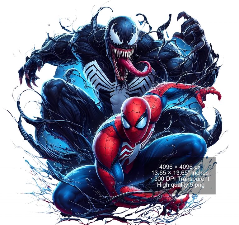 13 PNG Venom & Spiderman Splash and Watercolor Digital design PNG file for sublimation – High Resolution -Instant Digital PNG Download