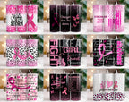100+ Breast Cancer Tumbler Wrap Bundle 20oz Skinny Tumbler Sublimation PNG Ribbon Awareness Cancer Awareness Glitter Pink Tumbler