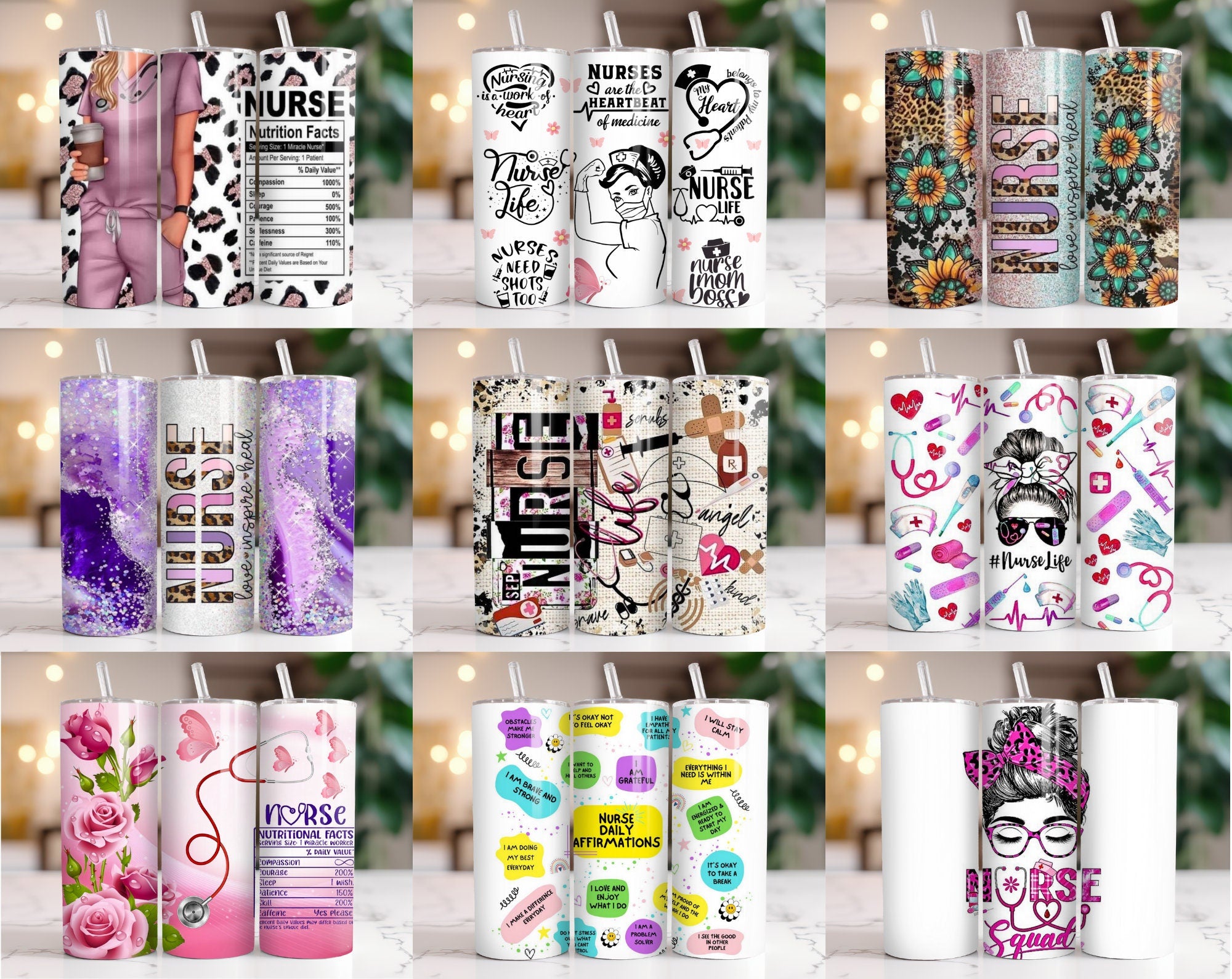 200+ Nurse Life Tumbler Wrap, 20oz Nurse Bundle, Nurse Medical Sublimation Designs, Nurse Fashion Tumbler, Nurse PNG Nurse girl vibrant cute