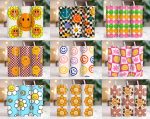 50+ Retro Tumbler Wrap Bundle, Retro Daisy Smile face, 20oz Skinny Sublimation, Retro Tumbler, Retro PNG, Retro Smiley Tumbler, Smiley Face