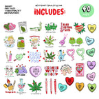 Valentine Stoner PNG Bundle Stoner Girl Clipart Sublimation Cannabis Valentines Day Files Love Hearts Cute Weed 420 Stoner Girl Funny