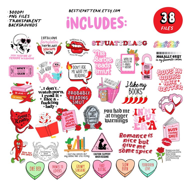 Smutty Book Bundle, Book Smut Bundle, Spicy Book PNG, Spicy Book Sublimation, Smutty Book Clipart, Spicy Lover Clipart, Book Quotes