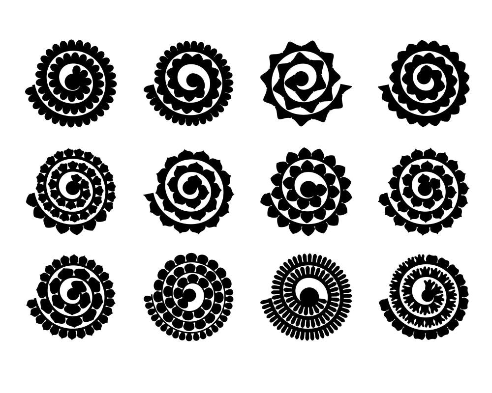 Rolled flower SVG, 3d flower SVG, Rolled Flower SVG, Paper Flower Svg, Digital Download, Digital Paper Svg, Pdf, Jpg 300 dpi Gifts