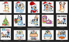 Christmas Blue Dog Bundle P1, Bluuey Christmas PNG, Retro Blue Dog Christmas PNG, Bluuey Dog Christmas Themed PNG, Holiday png, Blue Xmas