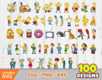 The Simpsons Clip Art bundle,The Simpsons svg cut files for Cricut / Silhouette, png, dxf, Simpsons png, instant download