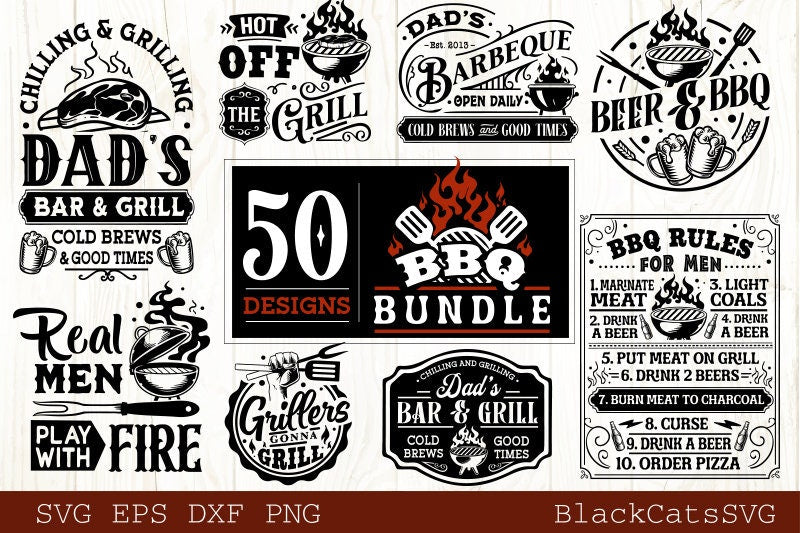 Barbecue SVG Bundle 50 designs , BBQ svg bundle, bbq svg, Grilling svg bundle, Funny apron svg, Dad’s Bar and Grill svg