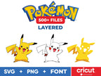 Pokemon SVG Bundle, Pokemon Font Svg, Pikachu Svg Files for Cricut and Silhouette, Mew, Snorlax, Eevee, Mewtwo Clipart Digital Download