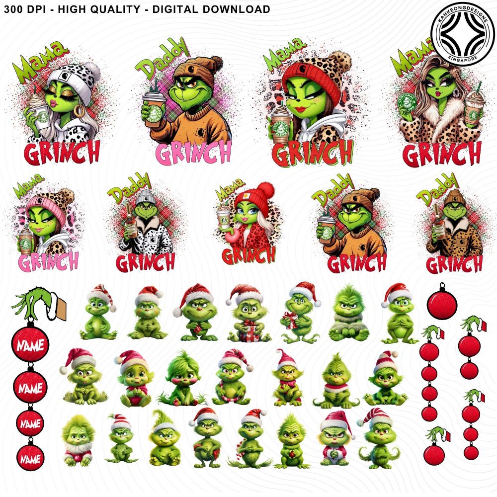 9 Custom Christmas Mama Daddy Leopard Kids Name Bundle Png, Christmas Boujee Character Png, Custom My Kids Stole My Heart Png