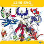 3800+ Pokemon PNG and Pokemon SVG Fan Art bundle, Pokemon layered svg, Pokemon vector, instant download, seamless PNG
