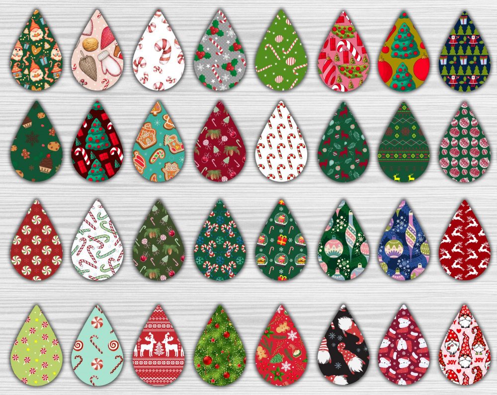100 + Christmas Earring Sublimation Bundle, Christmas Teardrop Earrings Png, Xmas Round Earrings Png, Tear Drop Earrings, Christmas Earrings