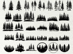 Forest Landscape SVG / Forest scene svg / Forest silhouette svg / Instant Download / Mountain Svg Bundle / Commercial use / Woodland SVG