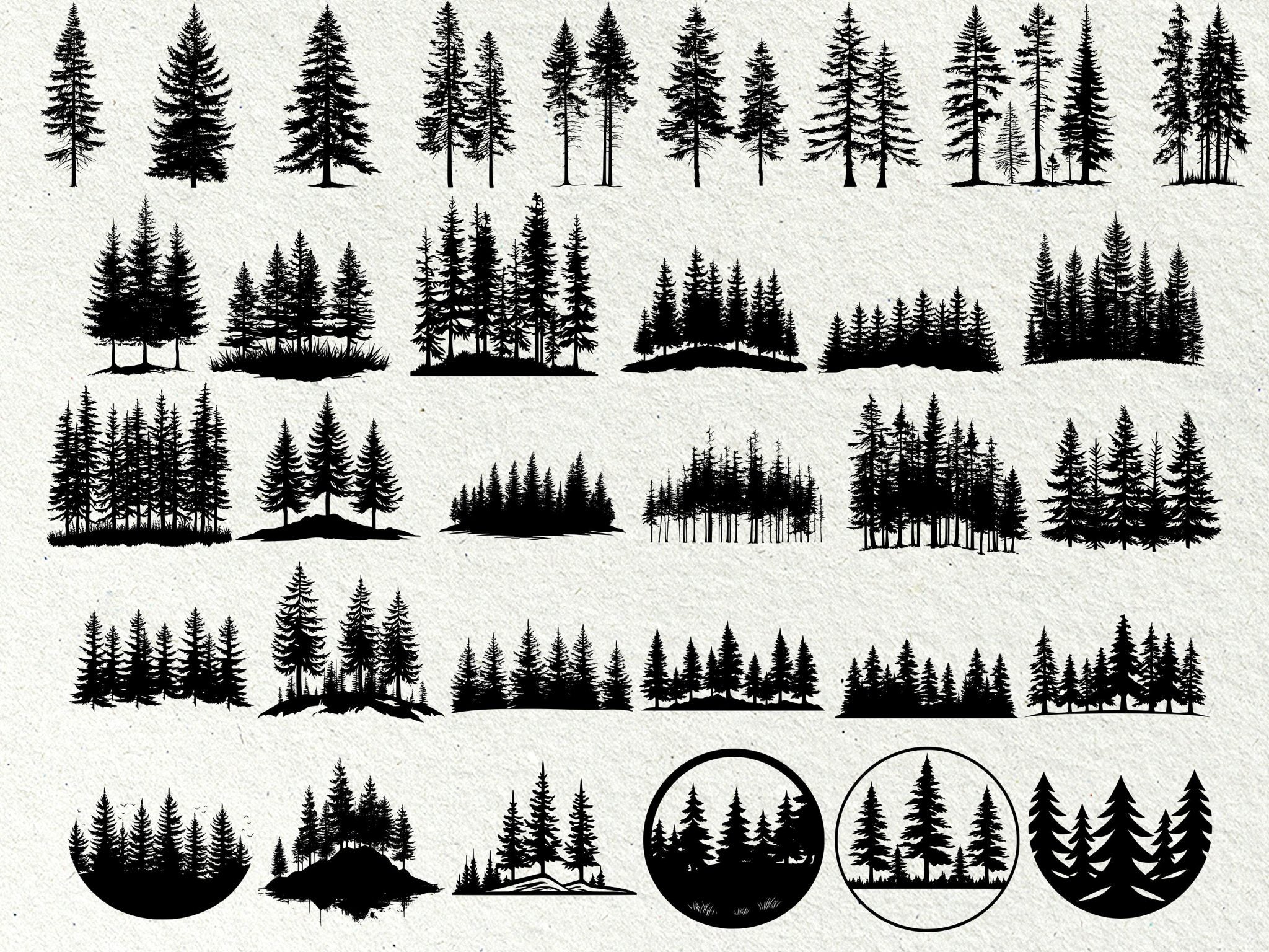 Forest Landscape SVG / Forest scene svg / Forest silhouette svg / Instant Download / Mountain Svg Bundle / Commercial use / Woodland SVG
