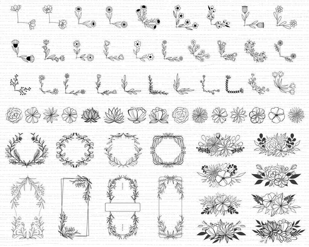 550+ Wildflower SVG Bundle Wildflower Vector Wildflower Silhouette Wildflower Clipart Wildflower Cut file Birth flowers SVG files for cricut