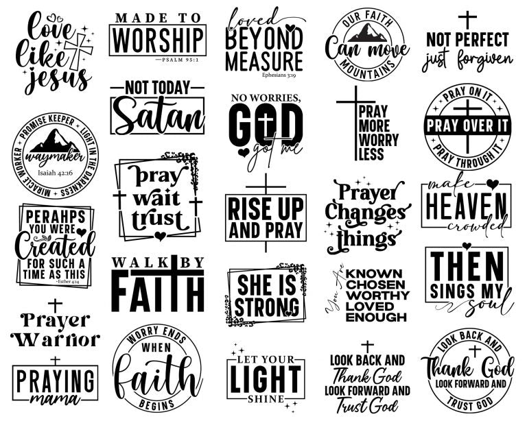 Christian Bundle SVG, Faith Bundle SVG, God svg, Jesus svg, Bible Verse Bundle, Religious SVG, Cricut Cut Files, Svg files for cricut