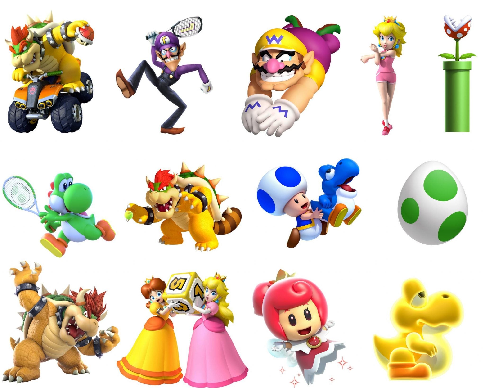 Super Mario Clipart Png, Super Mario Layerd Svg, Super mario alphabet, Super mario digital paper, luigi bowser boo png